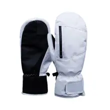 Men Women Winter Skiing Snowboarding Can Screen Waterproof Thermal Thick Gloves Snowmobile Mittens Black White Gray