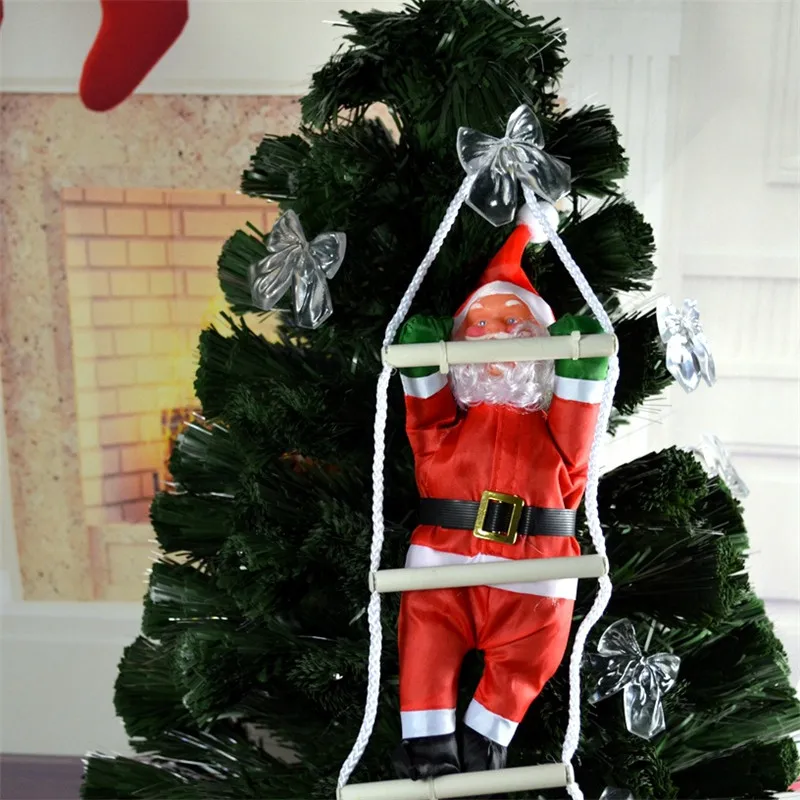 

Lovely Merry Christmas Santa Claus Climb Ladder Christmas Tree Ornaments New Year Kid Gifts Party Indoor Outdoor Ornament Decor