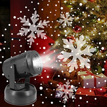 

LED Snowflake Light Christmas Atmosphere Projector Lamp LED Stage Lights USB Rotating Light White Projection Lamp EU/US Plug