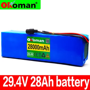 

100% new 7S4P 24v li ion battery pack 29.4v 28Ah electric bicycle motor ebike scooter 18650 lithium rechargeable batteries 15A
