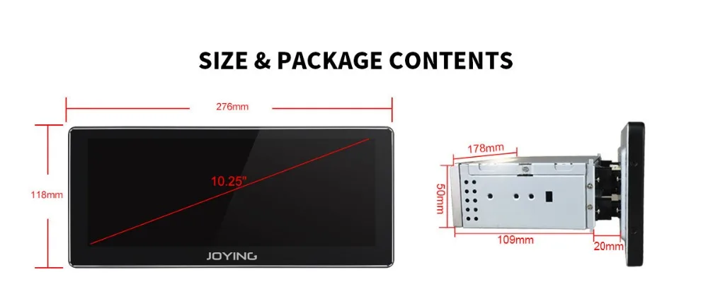 JOYING новейший 1 DIN Android 8,1 автомобильный Авторадио 10,25 ''ips сенсорный экран Восьмиядерный головное устройство gps мультимедийный плеер Поддержка Carplay