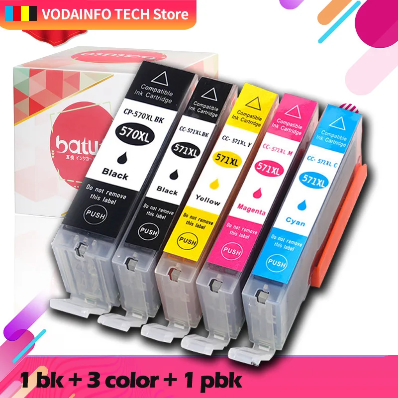 5 шт. 570 571 PGI-570 CLI-571ink картридж для принтера canon принтерам PIXMA MG5750 MG5751 MG5752 MG6850 MG6851 MG6852
