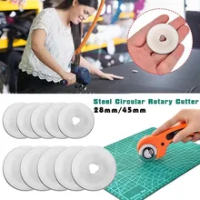 5 pçs 28/45mm cortador rotativo lâminas de recarga prata couro tecido ferramenta corte diy retalhos costura lidar com rolo faca lâmina