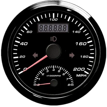 

Left Right High Beam 200mph GPS Speedometer Tachometer 0-8000RPM Over Speed Alarm Odometer GPS Antenna 85mm Motor Universal