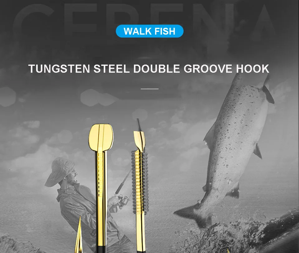 Description Picture 3 of itemWALK FISH 20PCS Fishing Hook Single Fishhook Fishing Accessories Supplies Lures Carp Fishing Tackle Barbed Colored Tungsten