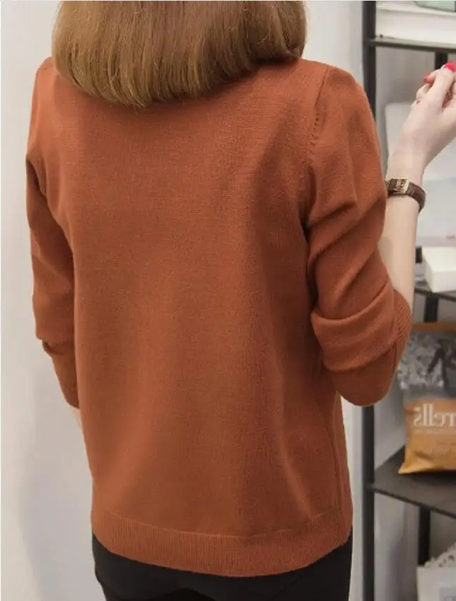 2019 Autumn Winter Korean V Neck Striped Sweater Women Long Sleeve Loose Black Sweater and Pullover Knitted Sweater Pull Femme