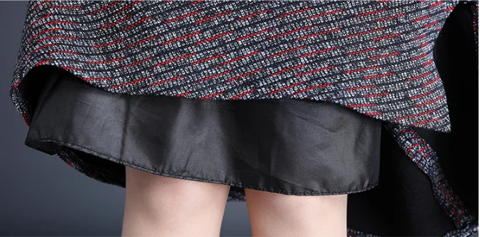 Модная шерстяная Асимметричная юбка, осенняя и зимняя, невидимая, на молнии, винтажная, Ретро стиль, высокая талия, элегантная, темпераментная, юбка-зонтик