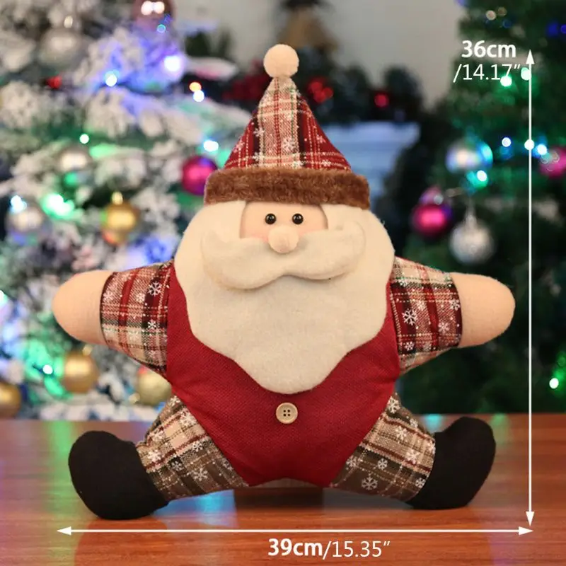 Cute Cartoon Santa Claus Snowman Deer Pattern Pillow Soft Plush Warm Cushion for Home Sofa Car Seat Supplies Christmas Gifts