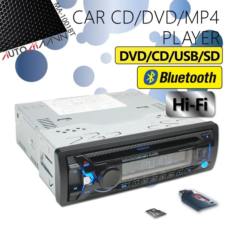 Car Bluetooth CD/DVD Player Single Slot USB/TF Receiver IN-DASH for Nissan Honda Din Toyota Radio