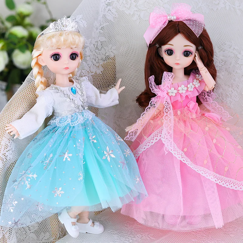 

30 см принцесса BJD кукла 3D глаза 20 суставов подвижное 1/6 модное изысканное платье девочки игрушки Детское украшение Лучший подарок на день рождения