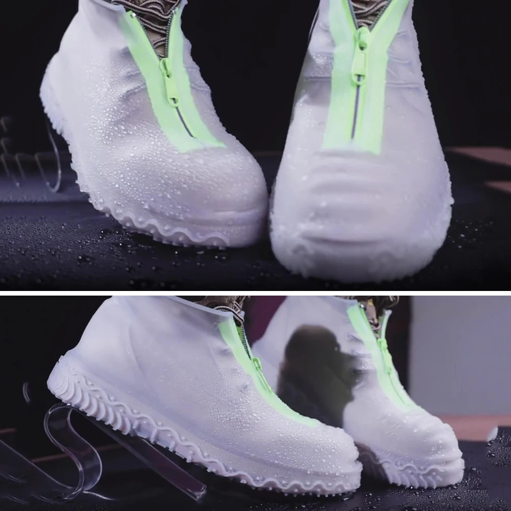 2pcs Women Men Silicone Waterproof Shoes Cover Reusable Non-slip Rain Boot S/M/L 