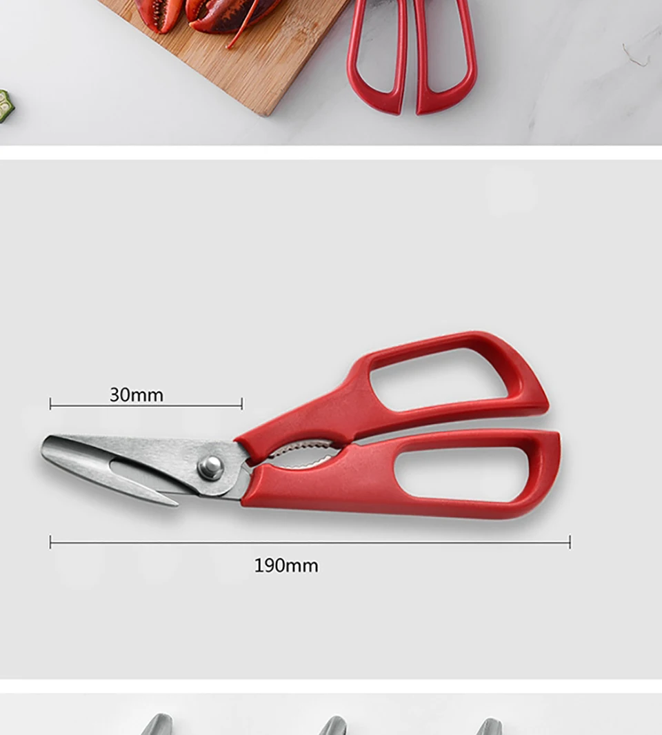Seafood Scissors Lobster Fish Shrimp Crab Seafood Scissors Cut Shell Kitchen Tool Fish Knife Pliers Pliers Scissors Accessories