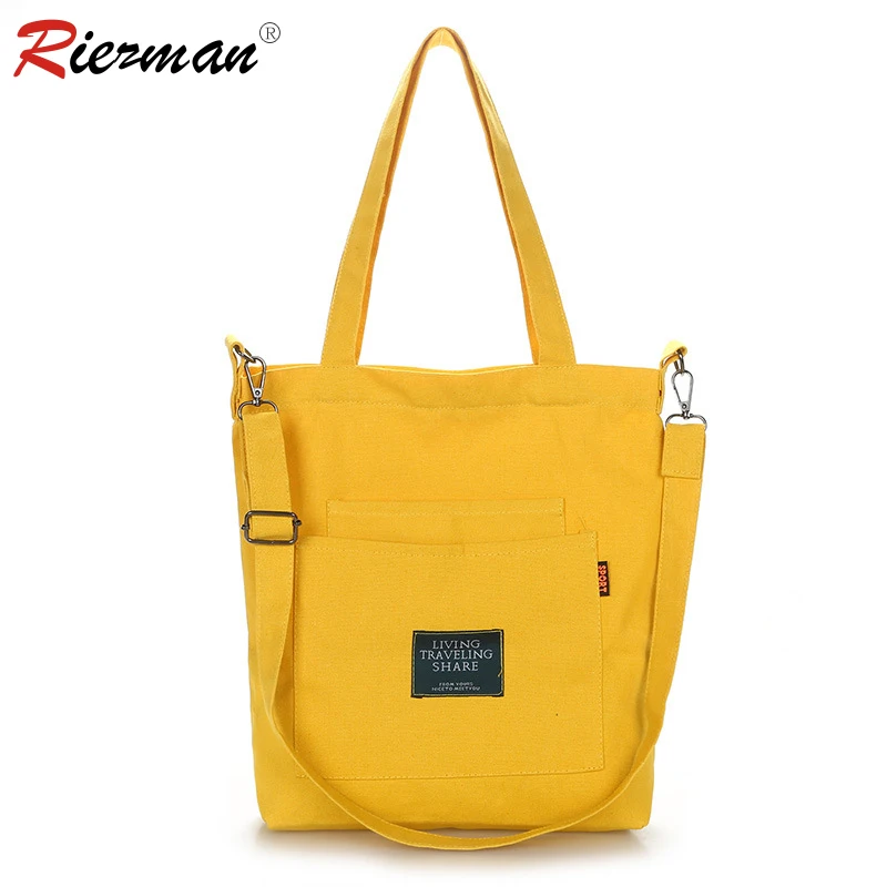 

RIEZMAN Women Handbags Big Capacity Canvas Bag Vintage Zipper Flap Women Bag Shoulder Messenger Crossbody Bags Pouch Bolsos