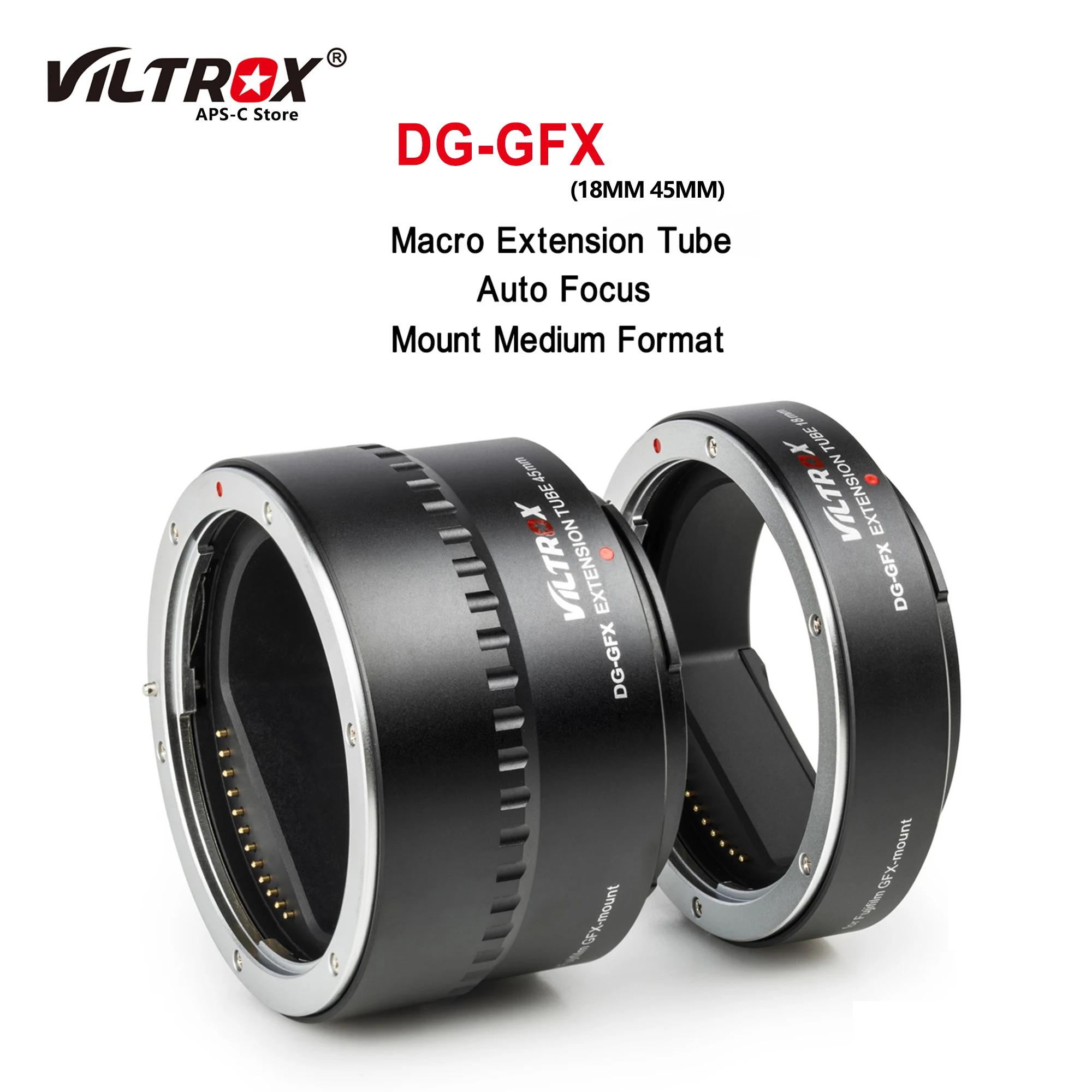 Viltrox Dg-Gfx 18Mm 45Mm Auto Focus Af Macro Extension Tube Lens Adapter Ring Per Fujifil Fuji Gfx 50S 50R Gfx Mount Camera