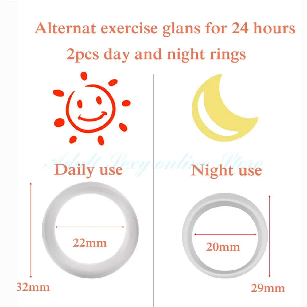 2PCS Silicone Male Foreskin Corrector Resistance Delay Ejaculation Penis Rings Sex Toys Men Daily/Night Cockring male sex toys