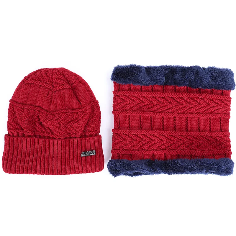 new plush beanie winter man caps winter woman caps skullies warm Soft cap knit beanie 2 Pieces Set sport unisex popular