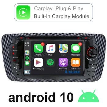 

A-Sure CarPlay 7'' Android 10.0 Car Multimedia Player Auto Radio DSP GPS Stereo DVD Navigation For Seat Ibiza DAB WIFI 4G+