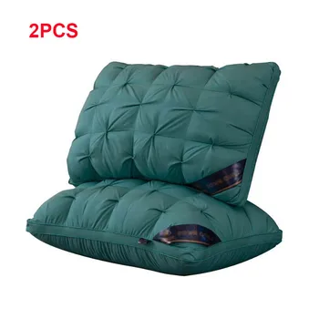 

Luxury 3D Style Rectangle Gray pink Dark green Goose/Duck Down Feather Bedding Pillows Down-Proof High middle low pillow