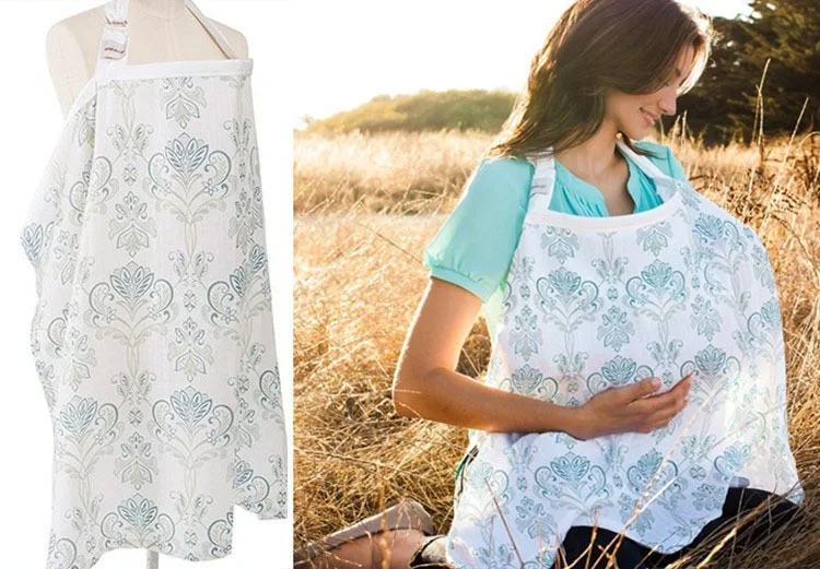 

Breathable Breastfeeding Cover 100% Cotton Muslin Breastfeeding Privacy Apron Outdoors Feeding Baby Nursing Cloth Nursing Cover