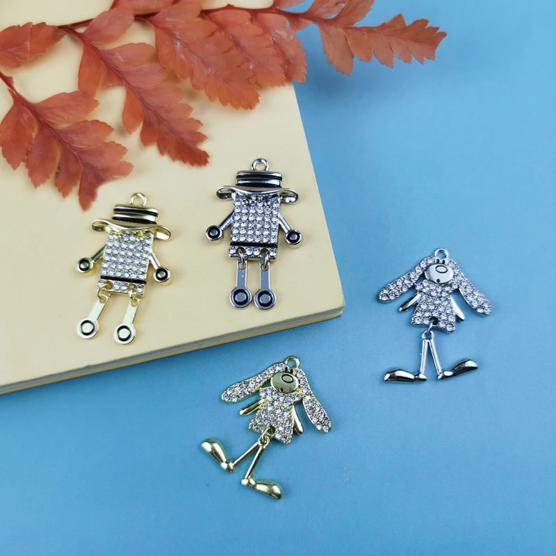 

JeQue 10PCs/Lot Fashion Point Drill Charms Gift Robot Alloy Pendant Bracelet Necklace Jewelry Accessories DIY Craft