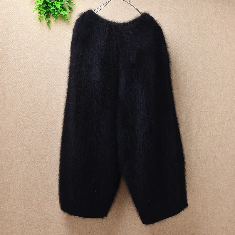 Length 85cm Повседневное модное женское утепленное плотное зимнее пушистое пальто из норки и кашемира свободные эластичные трикотажные брюки из Ангорского меха свитер - Цвет: Length 85cm