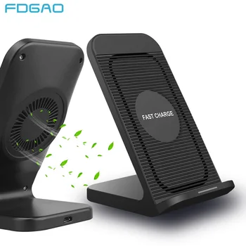 

FDGAO 10W Fast Wireless Charger Quick Charging Stand With Fan Wireless Charger Pad for iPhone 11 Pro X XS Max 8 Samsung S9 S10