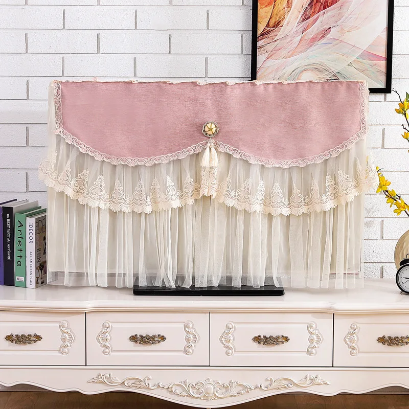 High End Pastoral Lace Fabric Art Television Cover Lcd Tv Hanging