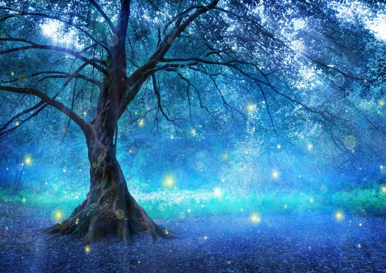 Blue Fairy Fairytale Forest Girls Bedroom Giant Art print Silk poster Home Wall Decor | Дом и сад