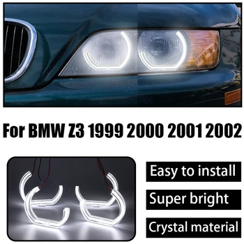 

LED Angel Eye Kit 6000K White Halo Ring DRL Day Light for BMW Z3 1999 2000 2001 2002 Crystal Angel Eyes
