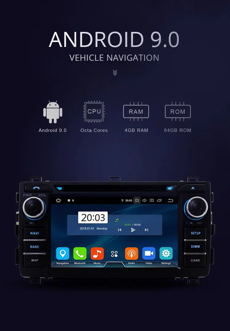 Flash Deal JDASTON 2 DIN Android 9.0 Car DVD Player For Toyota Auris 2013 2014 2015 Octa Core 4G+64G Car Radio Multimedia GPS Stereo Audio 0