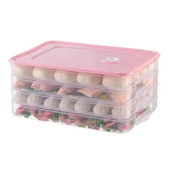 

Container Airtight Creative Food Preservation Tray Refrigerator Dumplings Storage Organizer Box with Lid LG66