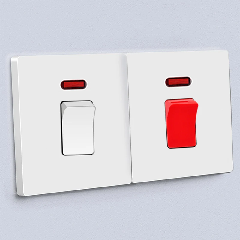 20A 45A Air Conditioner Water Heater Blower Cooker Switch DP Power Switch  High-Power Electrical Appliances White Plastic Frame
