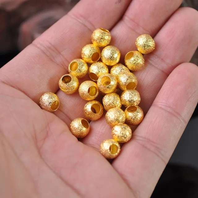 Loose Beads Gold Silver Spacer  Color Silver Gold Spacer Beads - Plated  Gold Color - Aliexpress