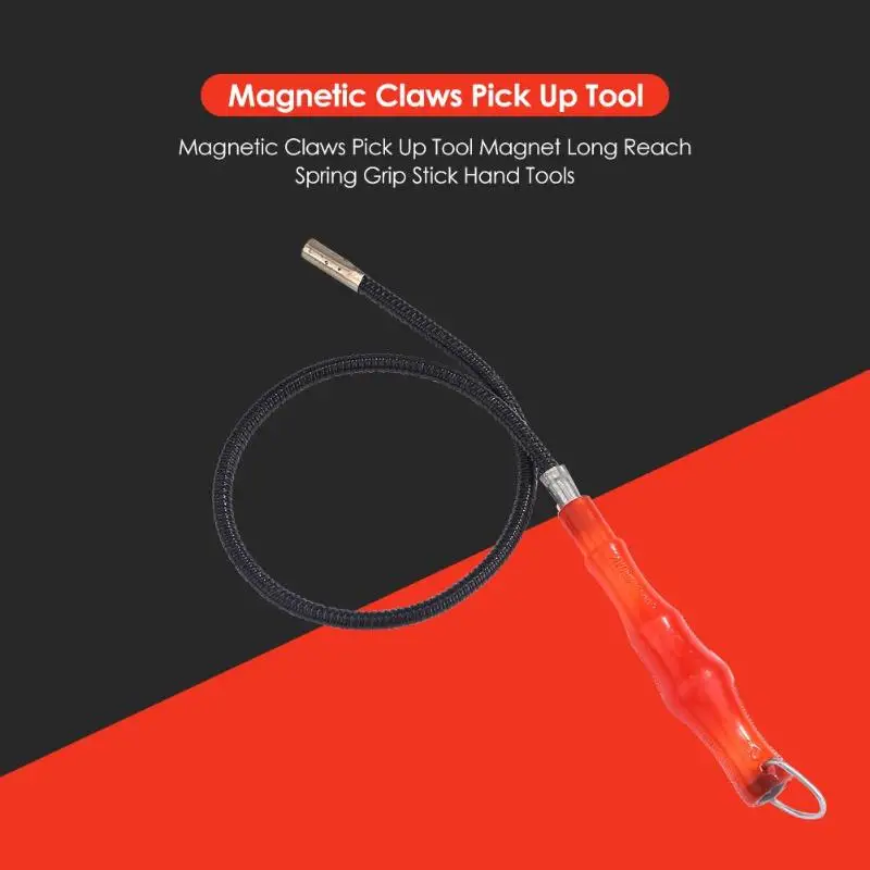 

Long Reach Magnet Attractor Screw Metal Parts Magnetic Claws Pick Up Tool Bend Curve Spring Grip Stick Flexible Auto Repair Tool