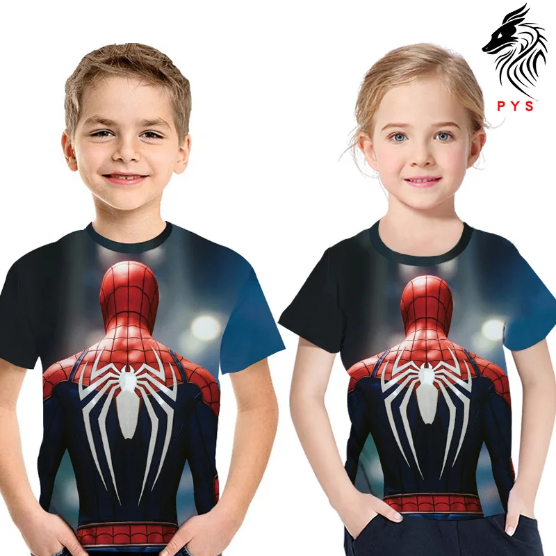 Детская футболка для мальчиков и девочек Spider-man футболка детская футболка для костюмированной вечеринки футболка для малышей Топ с 3d принтом, детская одежда