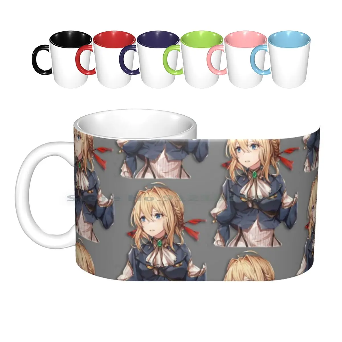 Violet Evergarden Ceramic Mugs Coffee Cups Milk Tea Mug Anime Cute Creative Trending Vintage Gift Bottle Cup | Дом и сад