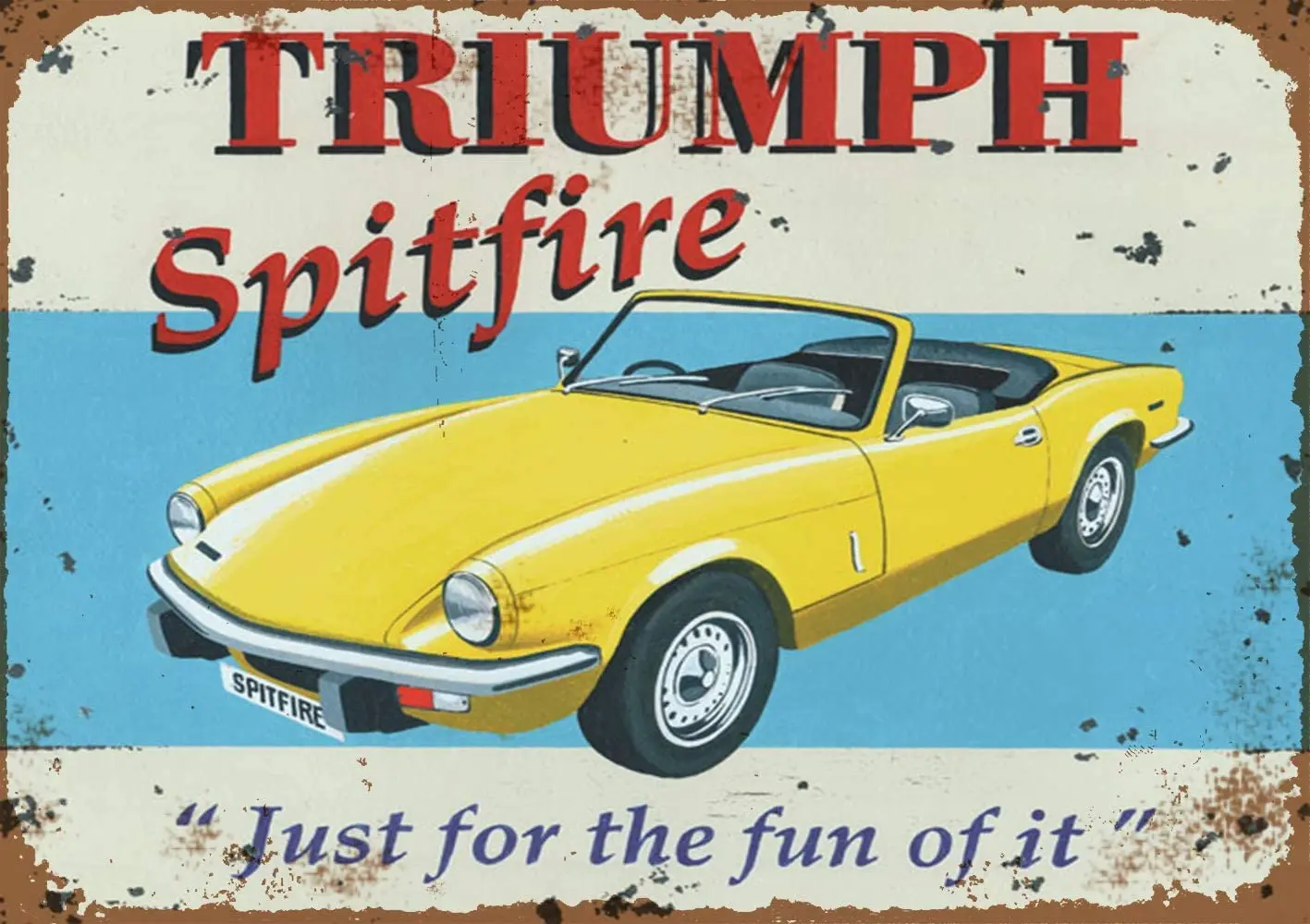 Plaque métal déco TRIUMPH SPITFIRE British Roadster 40x30cm 