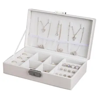 

Solid color simple jewelry box light waterproof multifunctional jewelry storage box ring earring jewelry storage box women