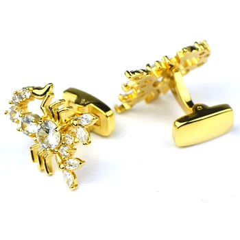 

French Shirt Cufflinks Men's Suit Party Gifts Classic High Quality Personality Crystal Scorpion Cuff Links Trendy Simple Punk