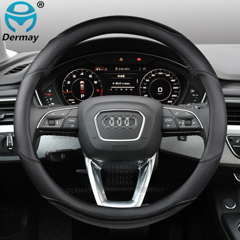 Carbon Fibre Pu Leather Car Steering Wheel Cover For Audi A3 8y S3 Rs3