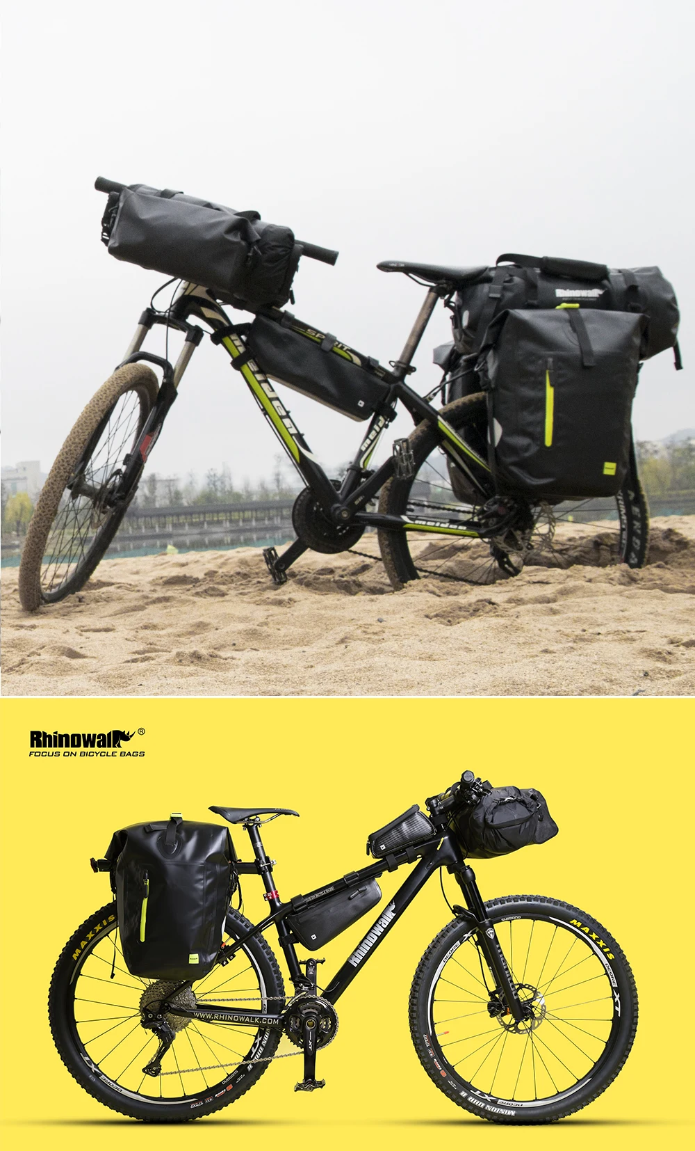 Rhinowalk 25L Водонепроницаемая велосипедная сумка MTB для шоссейного велосипеда, велосипедная задняя стойка, сумка для велосипеда, сумка для заднего сиденья, сумка на плечо, Аксессуары для велосипеда