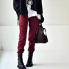 MICOCO K3053a fLoose-fitting and slimming side zipper with a tight waist and fleece and thickened casual sweatpants 1