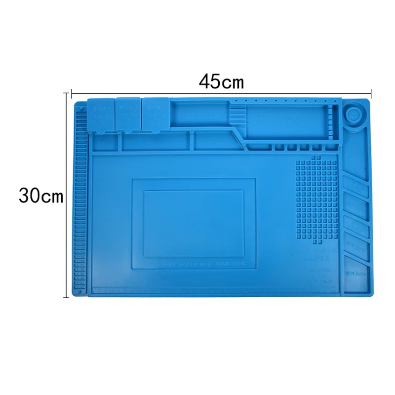 ABSF S-160 45x30cm Heat Insulation Silicone Pad Desk Mat Maintenance Platform For BGA Soldering Repair Station With Magnetic Sec