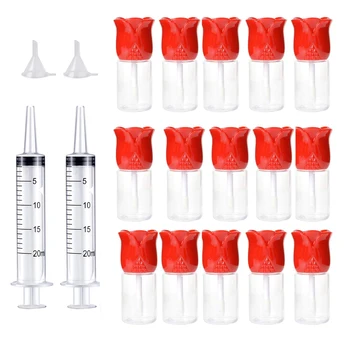 

50Pcs 10.5ML Empty Rose Shaped Lip Gloss Tube Containers Lip Balm Containers With Wand Wholesale