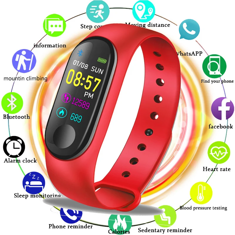 

Smart Sport Watch Waterproof Fitness Watch Blood Pressure Heart Rate Monitor Pedometer Smart Watch Men For Android iOS Reloj