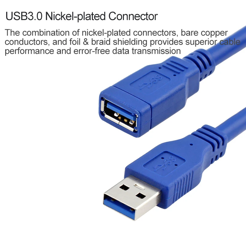 USB3.0 Удлинительный Кабель USB 3,0 кабель штекер для синхронизации данных быстрая скорость шнур разъем для ноутбука ПК Принтер жесткий диск