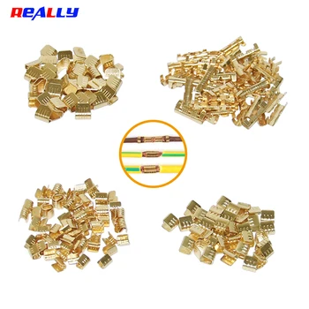 100Pcs U 모양 구리 링 터미널 비 절연 자동차 및 오토바이 케이블 와이어 버트 스플라이스 크림프 커넥터 DJ454A/B/C 453 452