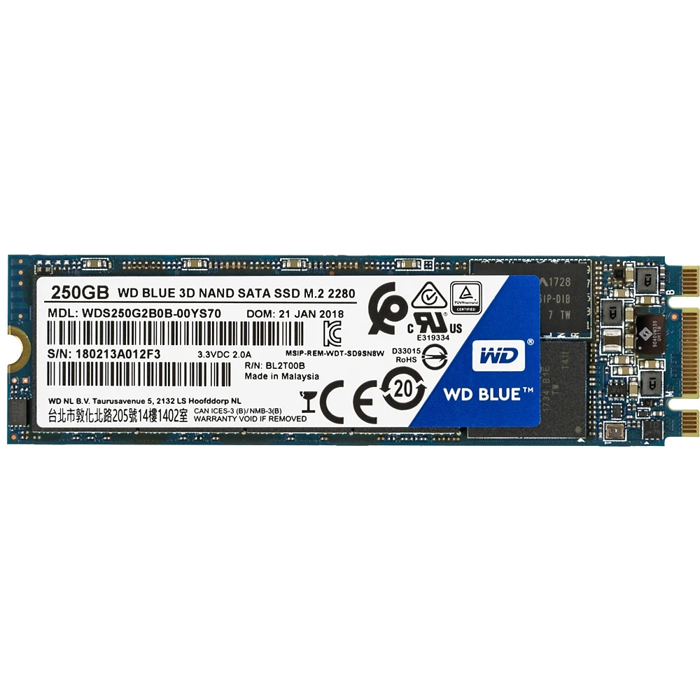 Накопитель SSD WD Original SATA III 250Gb WDS250G2B0B Blue M.2 2280