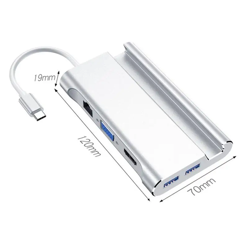 USB C концентратор Тип C док-станция 7 в 1 Телефон Стенд станция USB C к HDMI док-станция адаптер питания для samsung huawei Xiaomi