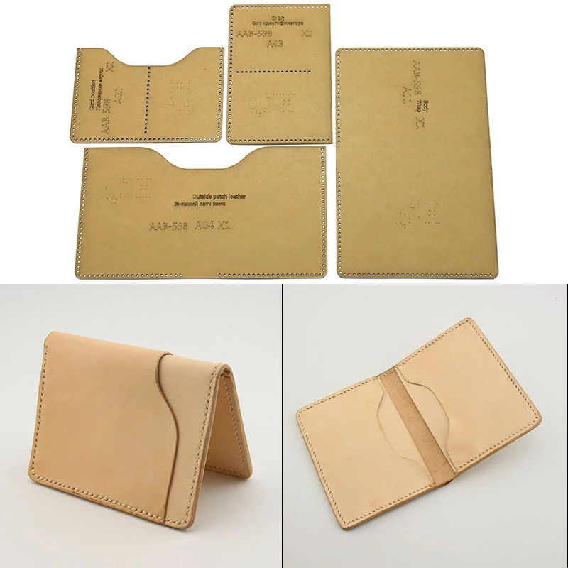 

DIY Wallet Double Card Storage ID Folder DIY Leather Tool Kraft Paper Template Handmade Leather Craft Bag Template 14.2cm*10cm
